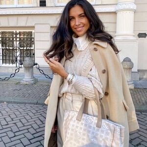 CHANEL Travel Line Tote pearlized handles